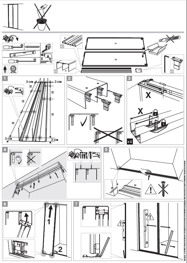 Made-to-measure sliding door (steel)