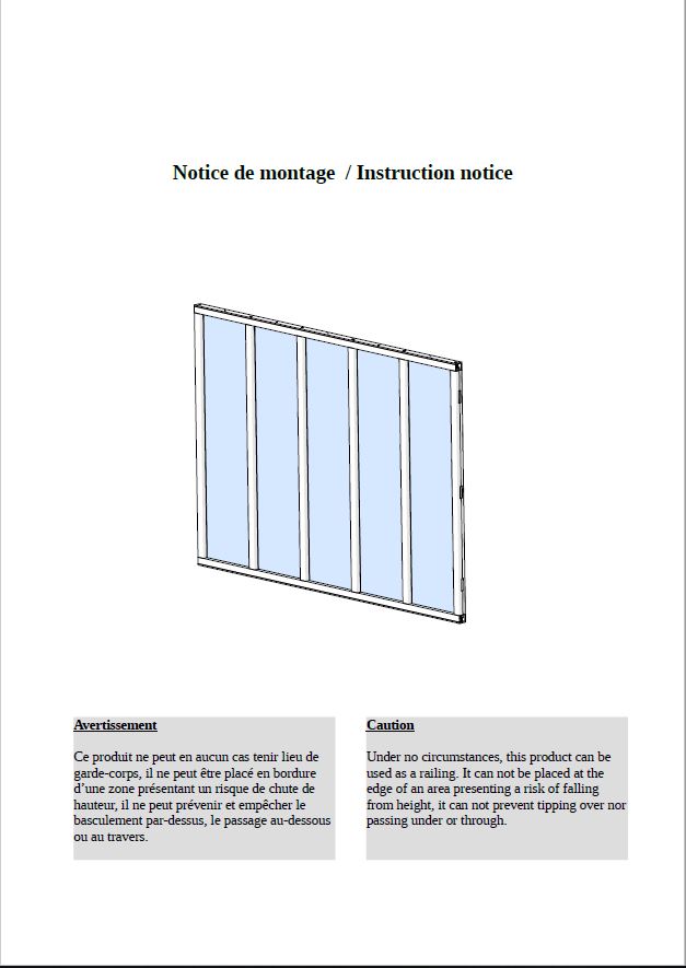 Notice de la verrière 5 carreaux