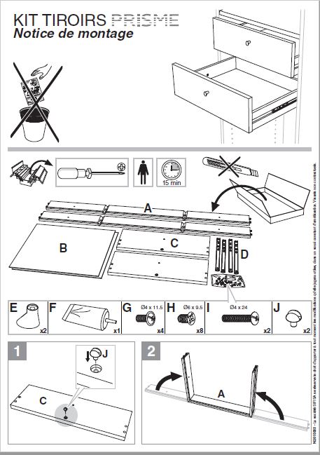 Prism drawer assembly instructions