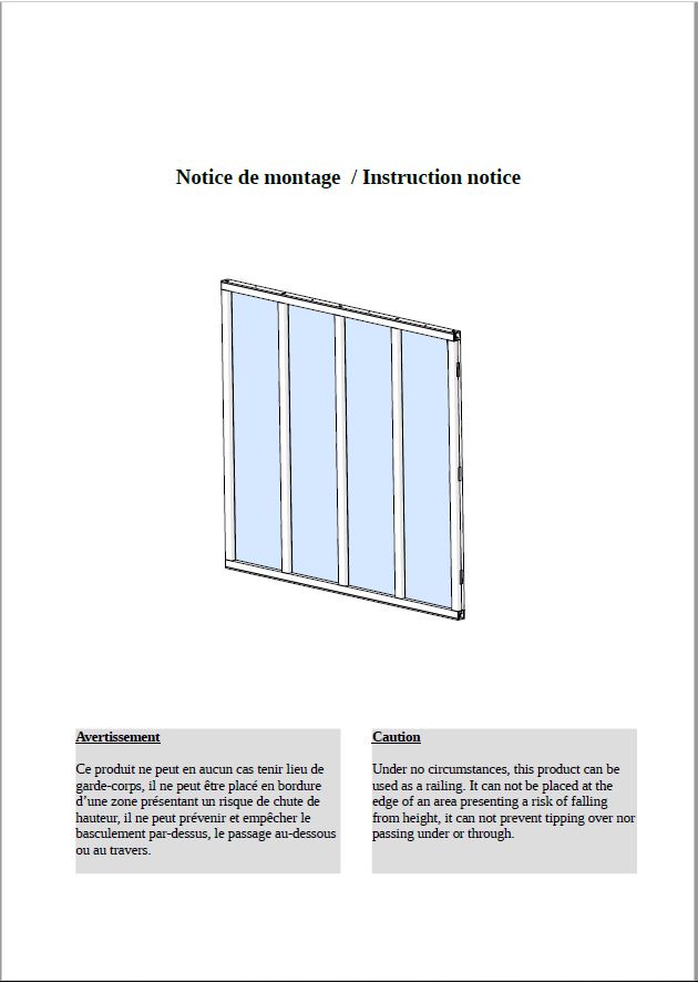 Notice de la verrière 4 carreaux