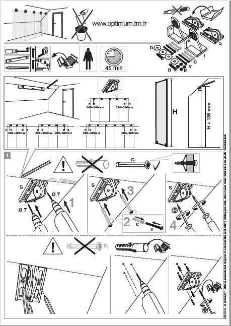 Sloping ceiling kit