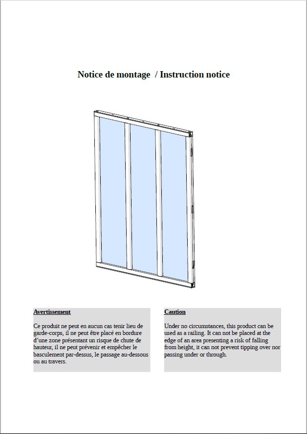 Notice de la verrière 3 carreaux