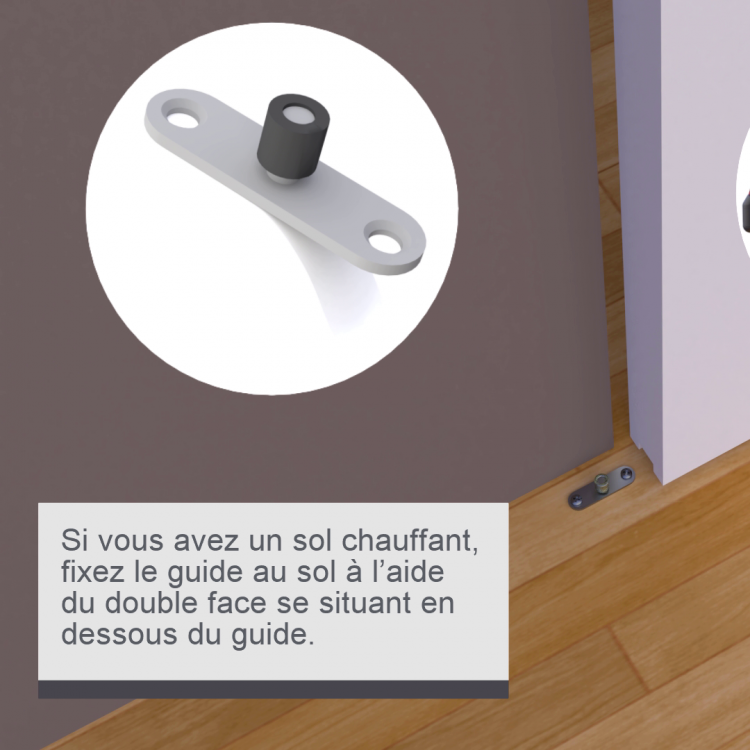 Guide au sol porte en applique